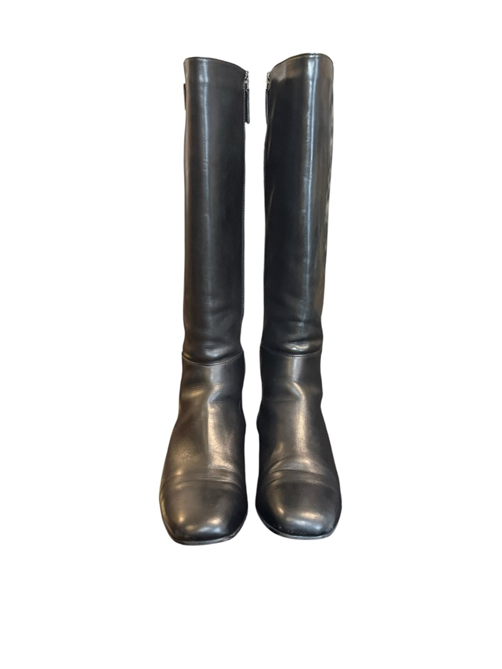 Aquatalia Black Leather Knee-High Stretch Riding Boots Size 10 - Picture 3 of 12